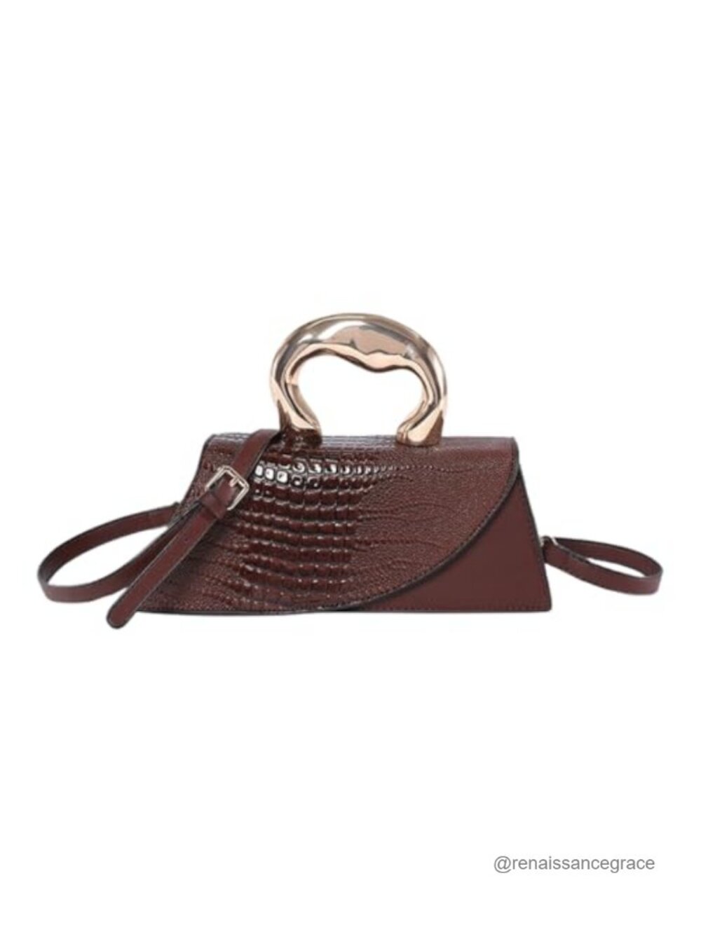 Women Vegan Leather Evening Handbag Crocodile Pattern Clutch Purse Cross Body